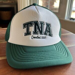 Aritzia TNA Green & White Trucker Hat